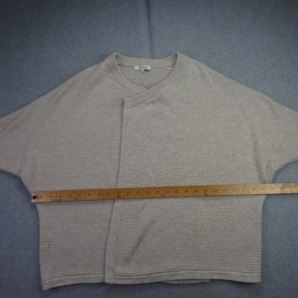 Madewell‎ Cardigan Womens Medium Beige Knit Dolman Sleeve Open FrontSweater - Picture 13 of 16